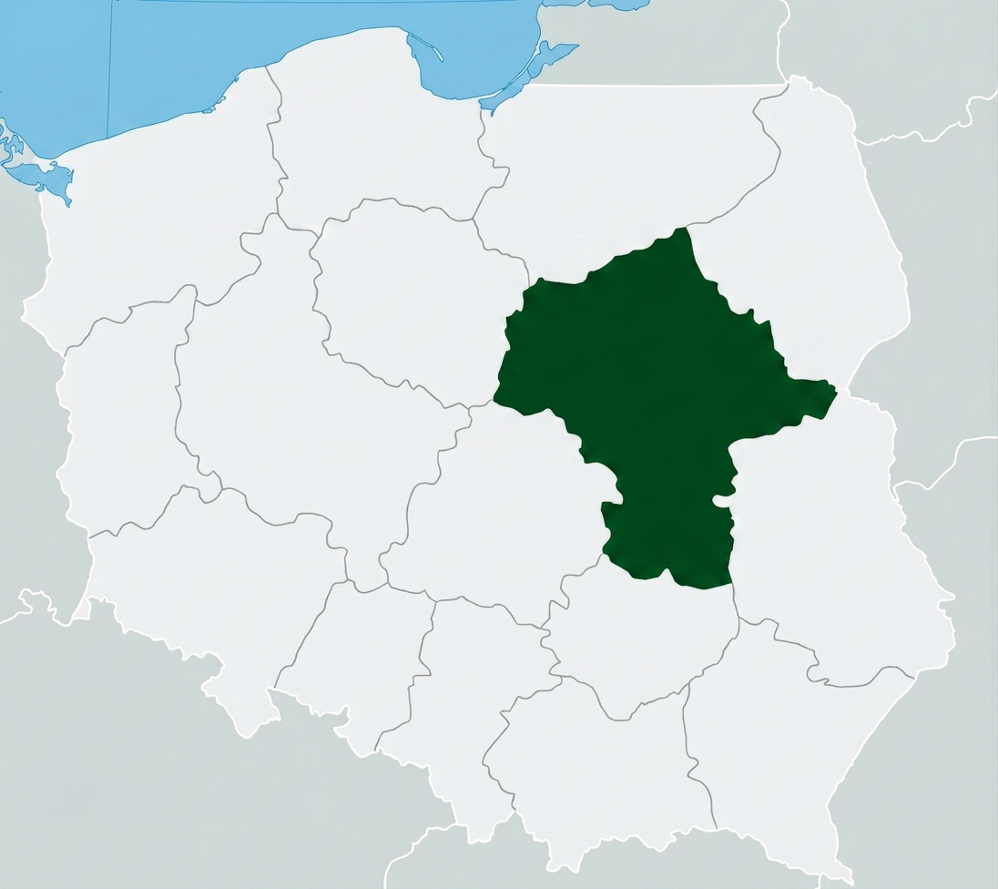 Mapa obszaru działania – województwo mazowieckie